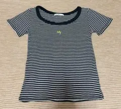 SLY ボートネック Tシャツ ブラック　ホワイトストライプ FREEのサムネイル