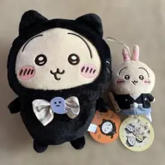 ちいかわ 黒猫のぬいぐるみ、お正月マスコット うさぎセット