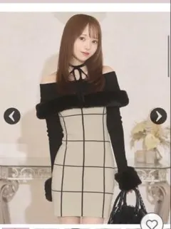 ミシェルマカロンギャザーオフショルニットワンピース - メルカリ