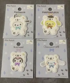 セリア　パイルワッペン サンリオ　シナモン　クロミ　ポチャッコ　ポムポムプリン