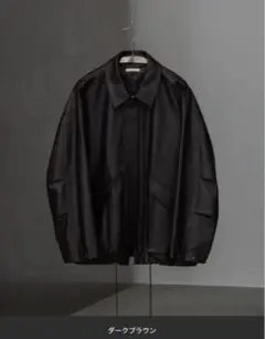 WYM フェイクレザージャケット ダークブラウン