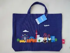 【新品・未使用】ファミリア　JALコラボ　トートバッグ　ネイビー