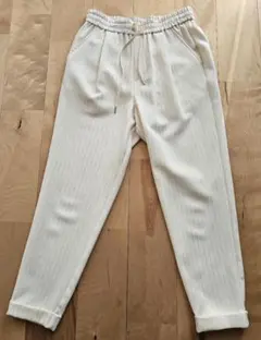 THE SHOP TK　ストライプ テーパードパンツ XS