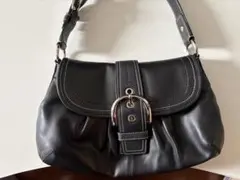 コーチ ソーホー ワンショルダーバッグ 片掛け ブラック 黒　レザー