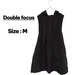 Double focus ダブルフォーカス フード ベスト ジレ 黒 M