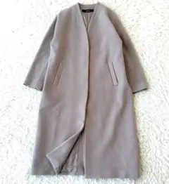 美品 ジャーナルスタンダード スーパー120ビーバーVネックコート ウール 38