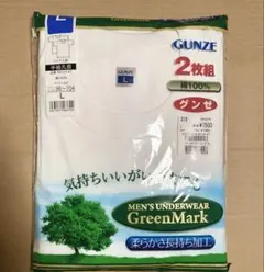 新品　GUNZE 肌着　アンダーシャツ　丸首　半袖　L 2枚組　グリーンマーク