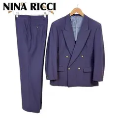 【美品】 NINA RICCI セットアップ ダブル ウール パープル 無地のサムネイル
