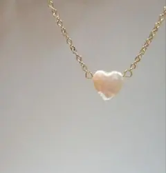 1612 魅力を引き出す✨️　淡水パールネックレス　ハート　ハンドメイド