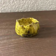 ドイツ ヴィンテージ 陶器 イエローミニポット 黄色花器