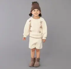 新品⭐︎petit main ポンポンチェリーセットアップ　ニット　プティマイン