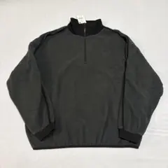 KANGOL ハーフジップ フリースジャケット チャコール×ブラック XL