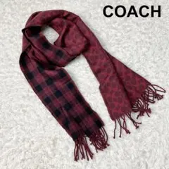 COACH コーチ リバーシブル マフラー シグネチャー チェック