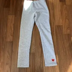 新品未使用！ムージョンジョン　グレー レギンス サイズ120ハート刺繍