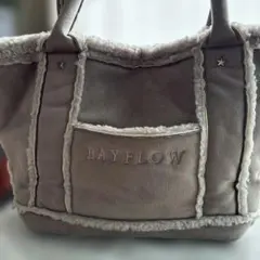 BAYFLOW コーデュロイ ファー トートバッグ コーデュロイ グレー