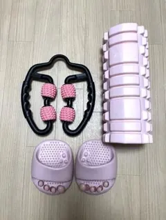 フォームローラー　マッサージローラー　ダイエットスリッパ　セット