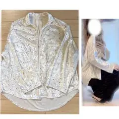 SNIDEL HOME ベロアシャツ ドット柄美品❣️のサムネイル