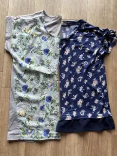 フラワープリント 半袖Tシャツ　２枚セットのサムネイル