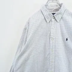 古着 RALPH LAUREN チェック柄 ボタンダウン 長袖シャツ 2XL