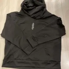 黒いフード　ネックウォーマー付きスウェットパーカー s〜m