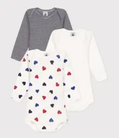【1枚は新品未使用】petit bateau プチバトー 長袖ボディ3枚セット