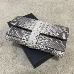 今46 PYTHON SKIN 長財布 NATURAL HL-7298 - メルカリ