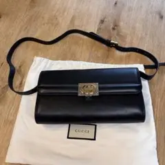 グッチ　G G ショルダーバッグ　クラッチバッグ　レザー ブラック 中古品のサムネイル