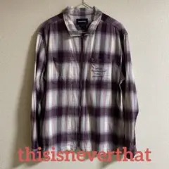 [美品]thisisneverthat チェックシャツジャケット purple紫のサムネイル
