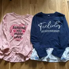 美品　メッセージプリントTシャツ2枚セット 110サイズ　長袖