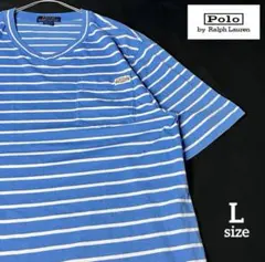 K*i様 状態○【ポロラルフローレン】ワッペン刺繍ロゴ ボーダー柄 王道古着