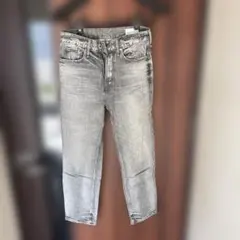 upper heights ダメージ加工 グレーデニムパンツ