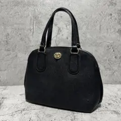 極美品✨️コーチ ハンドバッグ サッチェル ターンロック レザー 黒