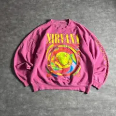 NIRVANA スマイルタイダイプリントスウェット 2XL相当ゆるだほメンズ古着
