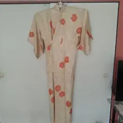 小紋柄クリーム色着物