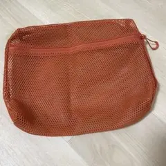 【美品】無印 メッシュポーチ オレンジのサムネイル