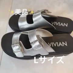 ✨美品✨VIVIAN ヴィヴィアン 厚底サンダル シルバー L ダブルベルトのサムネイル