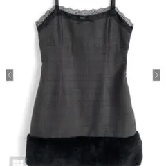 GRL チェック柄ファードッキングレースキャミソールミニワンピース tu1918