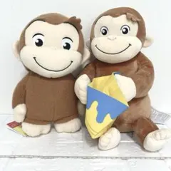 おさるのジョージ ぬいぐるみ 2種セット ぽってりLぬいぐるみ ふわもこ