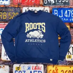 90s CANADA製 ROOTS ATHLETICS スウェット ネイビー M