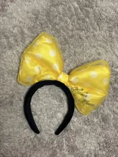 ディズニー リボン 黄色 水玉 ドット カチューシャ
