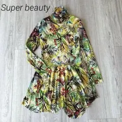 スーパービューティ ボタニカル総柄 ヘムワンピース【美品】