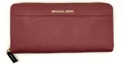 美品 MICHAEL KORS レザー ラウンドファスナー 長財布 ボルトカラー
