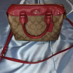 COACH ショルダーバッグ ブラウン/レッド