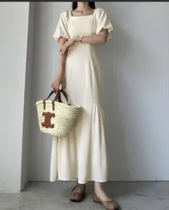 ハイウエストギャザーマーメイドワンピース