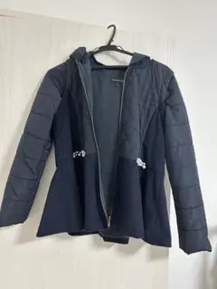 QUEENS COURTネイビー フード付き ダウンジャケット