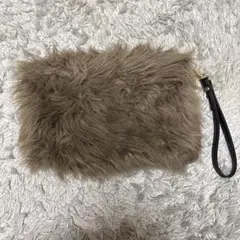 ファー クラッチバッグ 持ち手付き