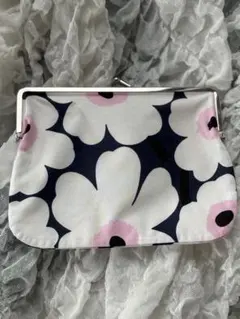 【新品未使用】レア marimekko フィンランド製バニティケース ポーチ マリメッコ ポーチ がま口 ウニッコ ペンケース 眼鏡ケース 化粧ポーチ