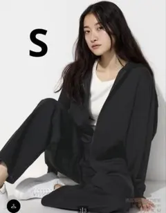 新品 ユニクロ ドライスウェットリラックスパーカー 黒 ブラック Sサイズ