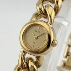 【希少/電池交換済】SEIKO　腕時計　ブレスレットウォッチ　ゴールド　チェーン