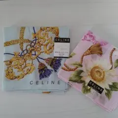 セリーヌ CELINE ハンカチ　大判ハンカチーフ　　2枚セット